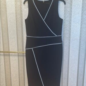 Donna Karan Navy soft Sheath with pale Blue trim